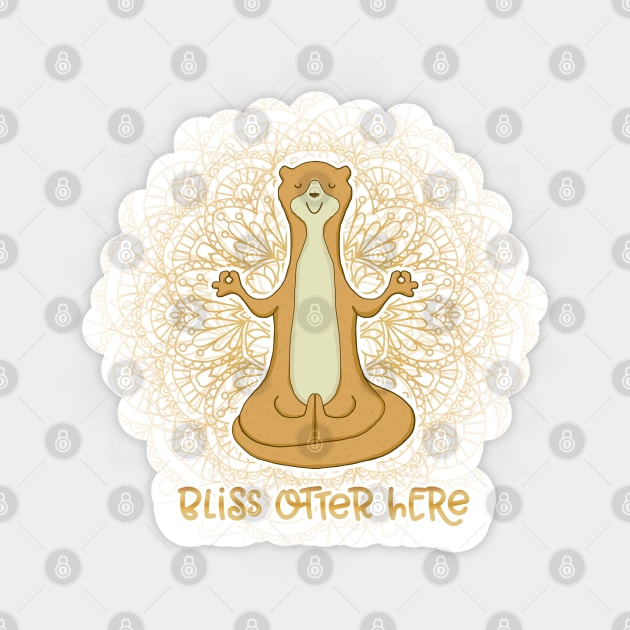 Bliss Otter Here - Zen Otter Meditating Sticker by Jitterfly